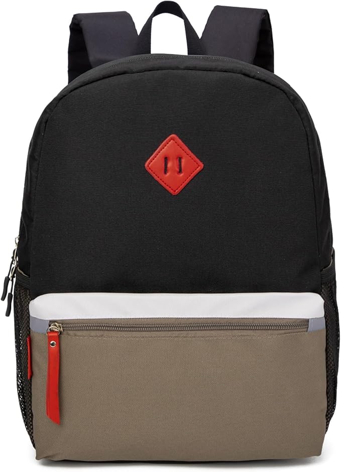 HawLander Little Kids Backpack for Boys Toddler School Bag Fits 3 to 6 years old, 15 inch, Black Grey
