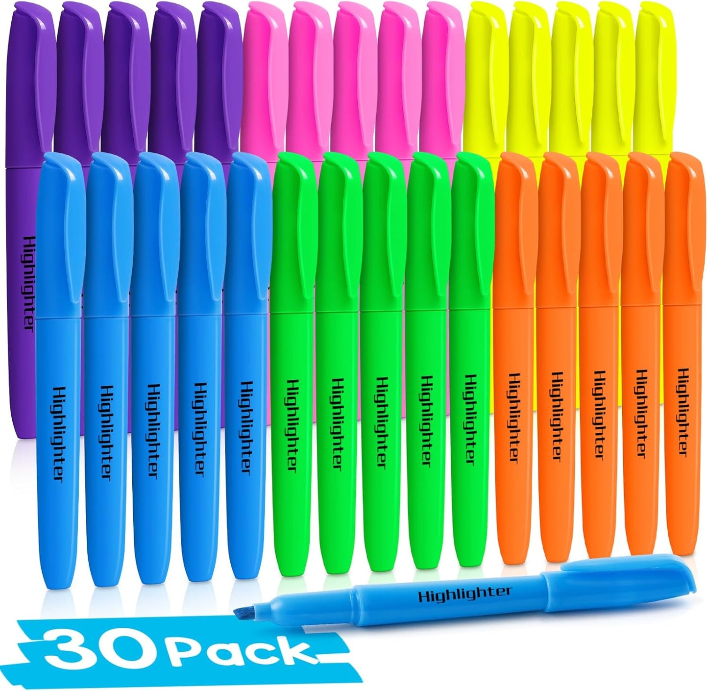 Duchong 30 Count Highlighters Assorted Colors, No Bleed Highlighter Markers for Teacher Students, Classroom Must Have, School Supplies for Adult Kids