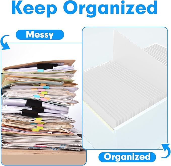 Two Pocket Folders, PANDRI 50 Pack 2 Pocket Folders, Letter Size Paper File Folder for School Office Home Business, White