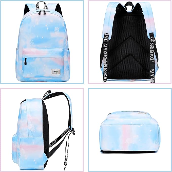 Lohol Galaxy Backpack for School Travel, Lightweight BookBag for Girls Kids