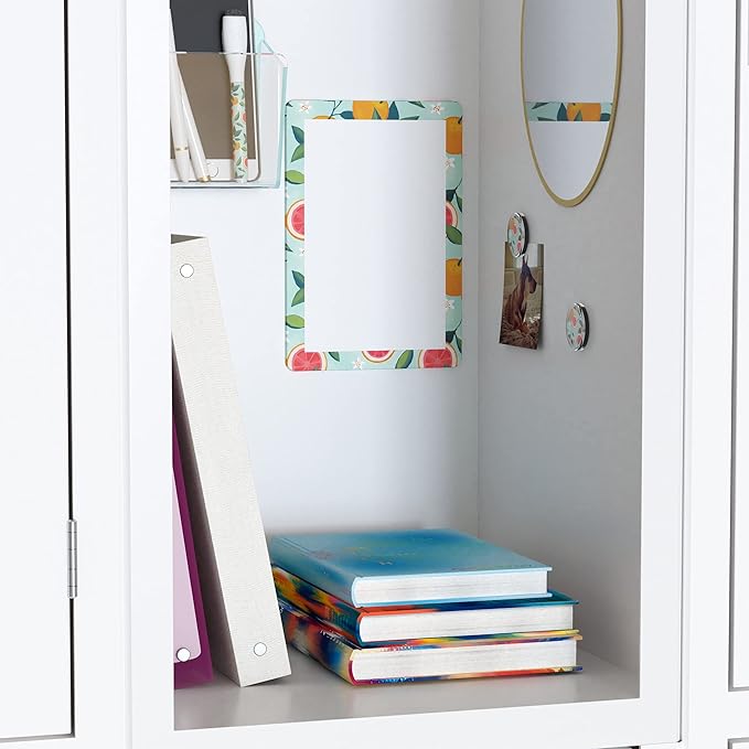 U Brands Citrus Orange Fruit Locker Accessory Kit, Includes Magnets, Mirror, Whiteboard, Marker, Organizer