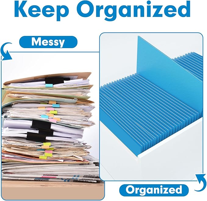 Two Pocket Folders, PANDRI 50 Pack 2 Pocket Folders, Letter Size Paper File Folder for School Office Home Business, LightBlue