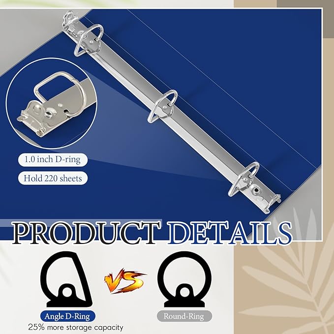 4 Pcs 11 x 17 Inch 3 Ring Binders 1 Inch Rings Heavy Duty View Plastic Flexible D Ring Binders Economy Holds 11" x 17" Paper for Artwork Blueprints, Office, Home, Work Places(Blue)