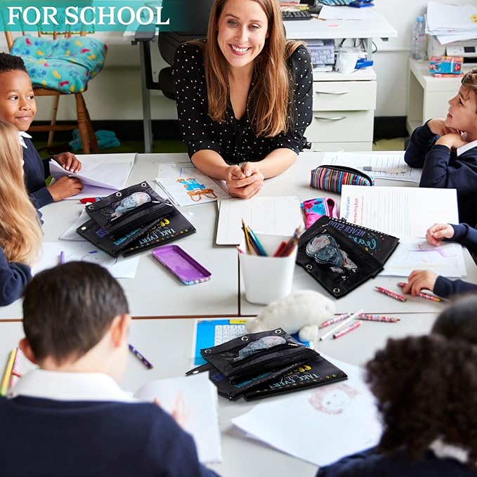 Honoson 36 Pieces Pencil Pouch for 3 Ring Binder Bulk Inspirational Pencil Pouch Double Zip Zipper Pencil Bag for Classroom Binder Cosmetic Bag Pencil Folder Case for School Students Teacher Supplies