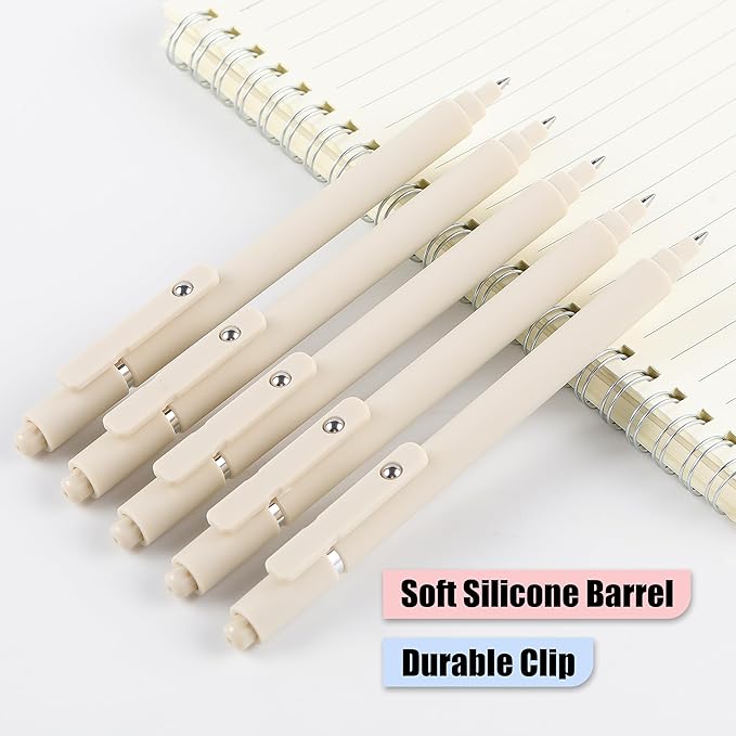 RIANCY Gel Pens, 0.5mm Black Ink Quick Dry Ball Point Pens, Fine Point Smooth Writing Pens, Cute Aesthetic Gifts Set for Men Women Journaling, Office School Stationery Supplies