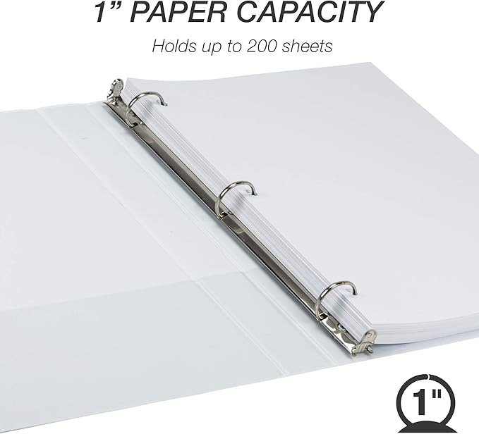 Samsill Earth's Choice 1 Inch Round Ring View Binder, Eco-Friendly and USDA Certified, White, Bulk Binder 12 Pack (MP128937)