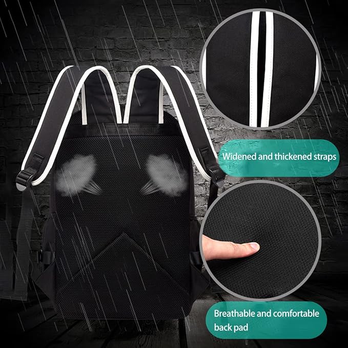 Asge Large 3 Piece Backpack Set - Boys & Girls Teenage Reflective Waterproof School Satchel for Travel & Outdoor