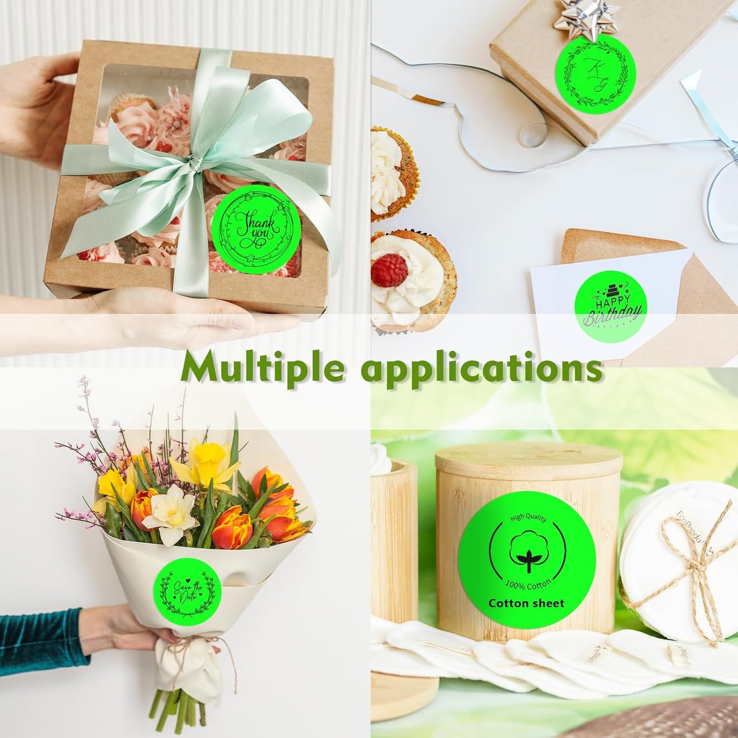 3 X 3 Inch Color Coding Dot Labels Circle Thermal Printable Waterproof 2000 Pcs Round Stickers Adhesive Writable for Office, Home, Garage, DIY Sticker, Barcodes, Name Tag, Fluorescent Green