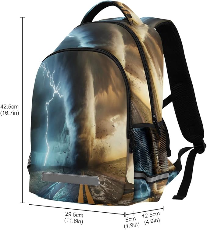 Powerful Tornado Backpack for Girls Kids Boys School Bookbags,Student Laptop Backpack Carrying Bag Casual Lightweight Travel Sports Day Packs