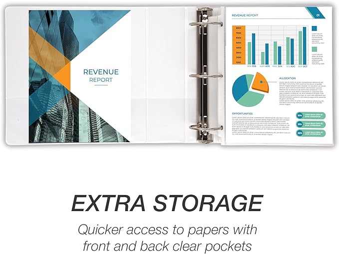 Samsill Durable 3 Inch Binder, Made in The USA, Round Ring Customizable Clear View Binder, Black, 12 Pack