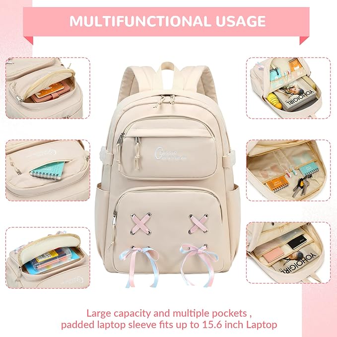 Casual School Bookbag Travel Backpack for Teen Girls