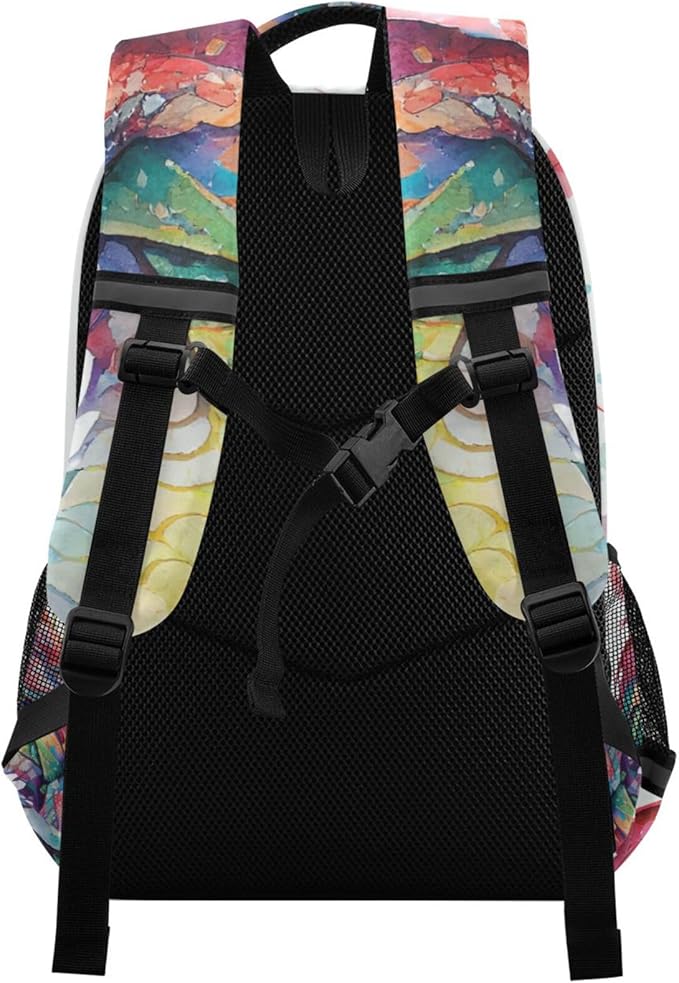Watercolor Dragon Backpack for Boys Girls Elementary School Bag Kids Bookbag Travel Rucksack