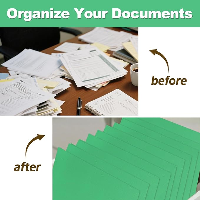 Folders with Pockets, LAYZZ 30 Pack Paper Pocket Folders, 2 Pocket Folders Fits Letter Size Paper, for School Office and Home (Green)