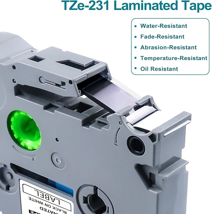 BOYEEZON 10Pack P Touch Tape 12mm 0.47 White Replacement for Brother TZ Tape TZe-231 Laminated White Label Maker Refills Compatible with Brother P Touch PTH110 PT-D200 PTD600 PTD220 Label Maker