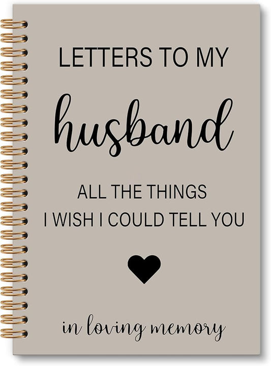 Memorial Gifts for Loss of Husband Grief Notebook Journal, Letters to My Husband in Heaven Journal, Sympathy Notebooks Gifts for Loss of Husband Women, In Loving Memory Sympathy Gifts,6x8.2In