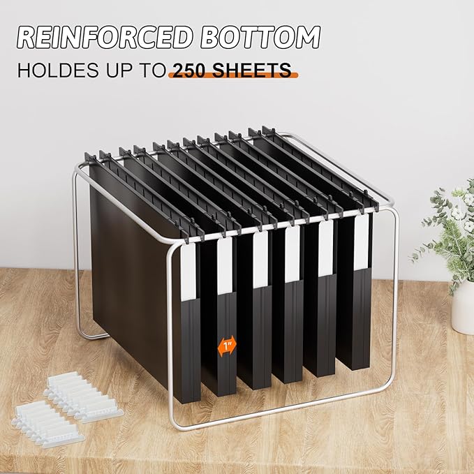 Plastic Extra Capacity Hanging File Folders Letter Size,1 Inch Expansion,12 Pack Reinforced Heavy Duty Hanging Folders,Expandable Hanging File Folder,Adjustable Tabs,for Bulky Files,Black