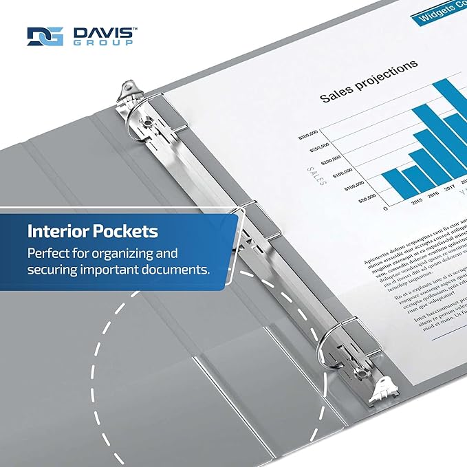 Premium Economy 6-Pack 3-Ring Binders for School or Office, D-Ring Binders, 1 Inch, Gray