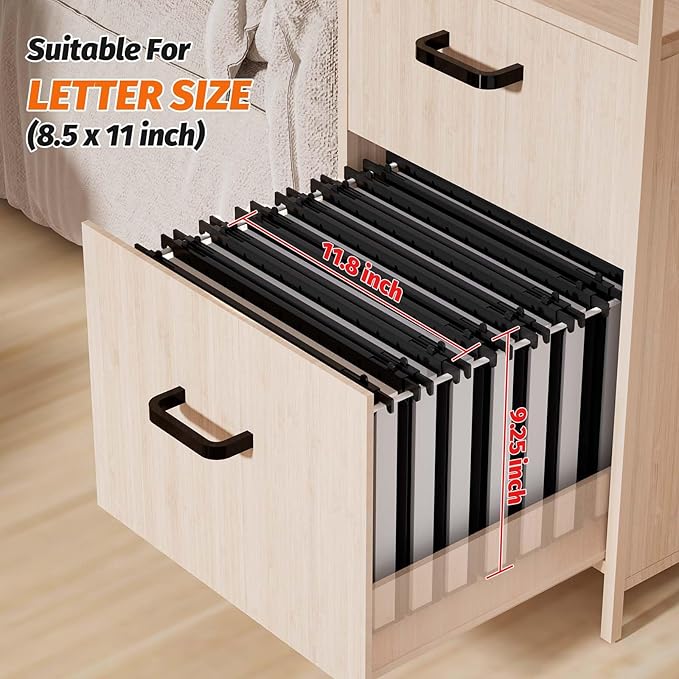 Extra Capacity Plastic Hanging File Folders,12 Pack Reinforced Hang Folder,Heavy Duty 1 Inch Expansion,Filing Cabinet Folders Letter Size for Bulk Files/Medical Charts (No Sealed, Black)