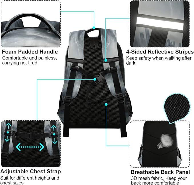 Magic Tornado Backpack for Girls Kids Boys School Bookbags,Student Laptop Backpack Carrying Bag Casual Lightweight Travel Sports Day Packs