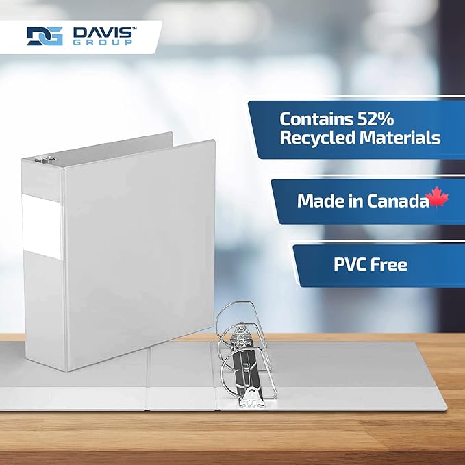 Premium Economy 6-Pack 3-Ring Binders for School or Office, D-Ring Binders, 3 Inch, White