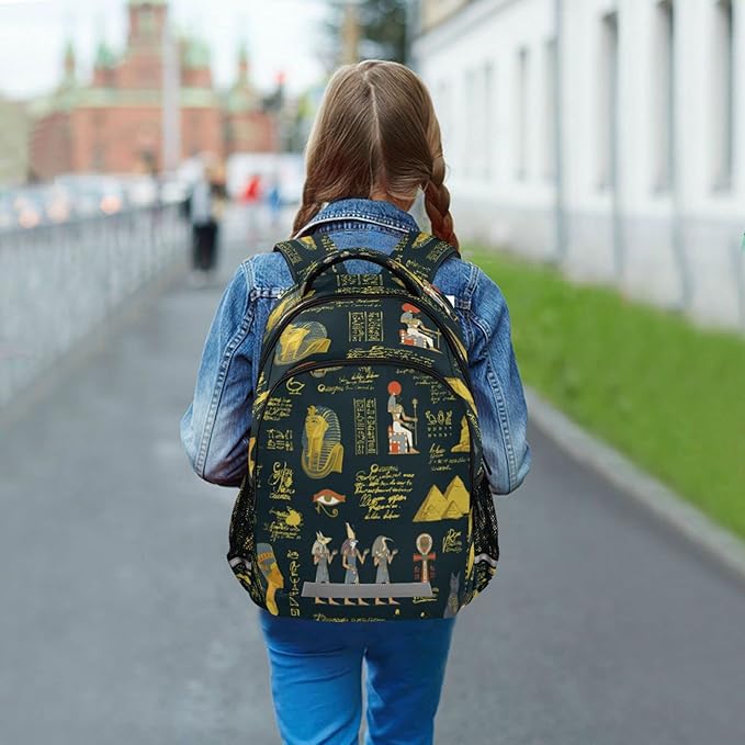 Ancient Egypt Theme Backpack for Girls Kids Boys School Bookbags,Student Laptop Backpack Carrying Bag Casual Lightweight Travel Sports Day Packs
