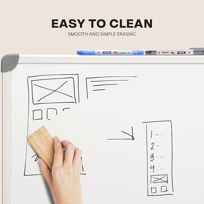 Dry Erase Markers for Whiteboard – Ultra Fine Tip White Board Markers – Dual Tip, Pastel Colors - Fine Point Erasable Markers - 12 Set