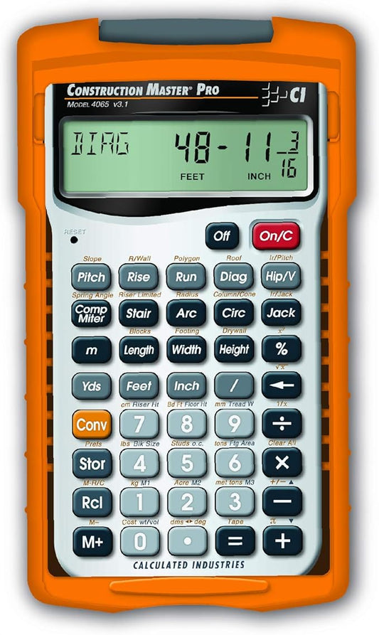 Calculated Industries 4065 Construction Master ProCalculator & 44080 Construction Master Pro-Desktop Advanced Construction Math Feet-Inch-Fraction Calculator with Trig Tool