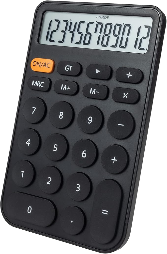 VEWINGL Standard Calculator 12 Digit,Desktop Large Display and Buttons,Calculator with Large LCD Display for Office,School, Home & Business Use,Automatic Sleep,with Battery