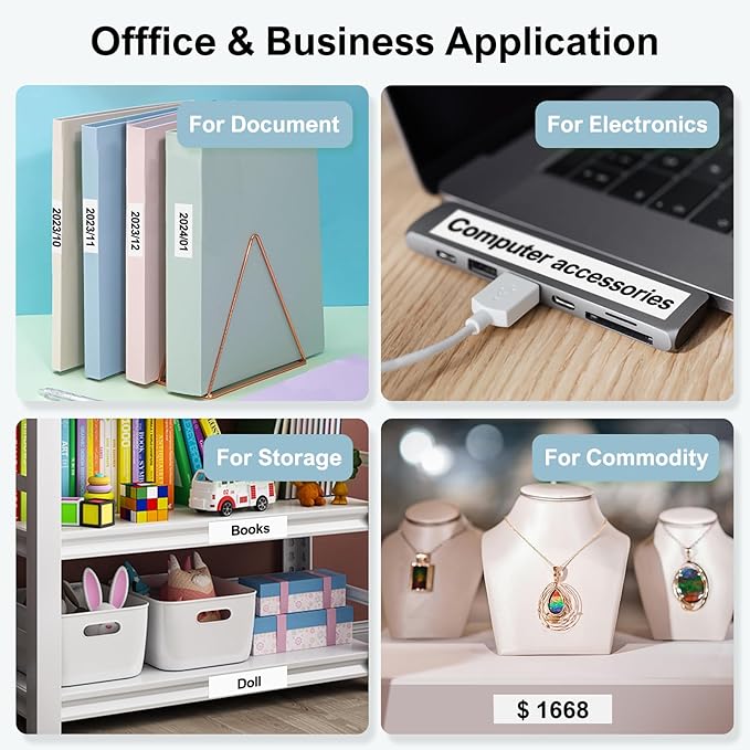 TZe-241 Label Tape 18mm Replacement for Brother P Touch TZe 18mm 0.7 Laminated White TZe241 Label Maker Tape Work for Brother PTD600 PTD400AD PT-P710BT, 3/4 Inch 26.2 Feet(8m), 4-Pack