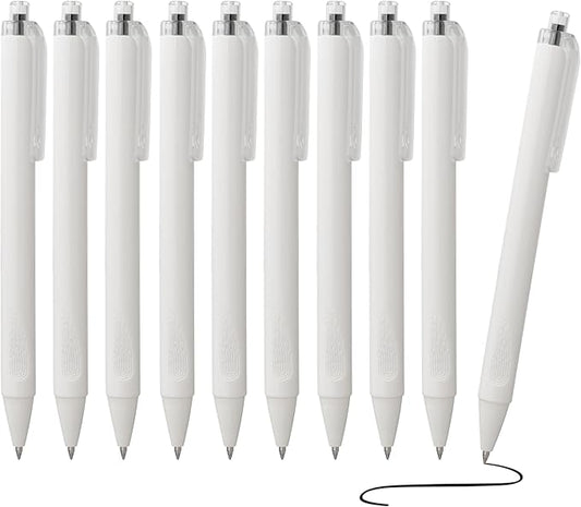 Retractable Click Gel Pens For Journaling, Smooth Writing, Black Gel Ink Fine Point Pen (0.5 mm), Pack of 8 (Black, 1 Count (Pack of 8))