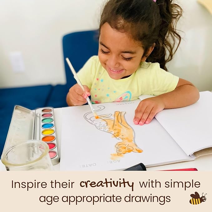 Honeysticks My First Coloring Book for Toddlers 1-3, Large Cute and Simple Images, 40 Pages, Fun and Educational Preschool Coloring Book for Kids Ages 2-4