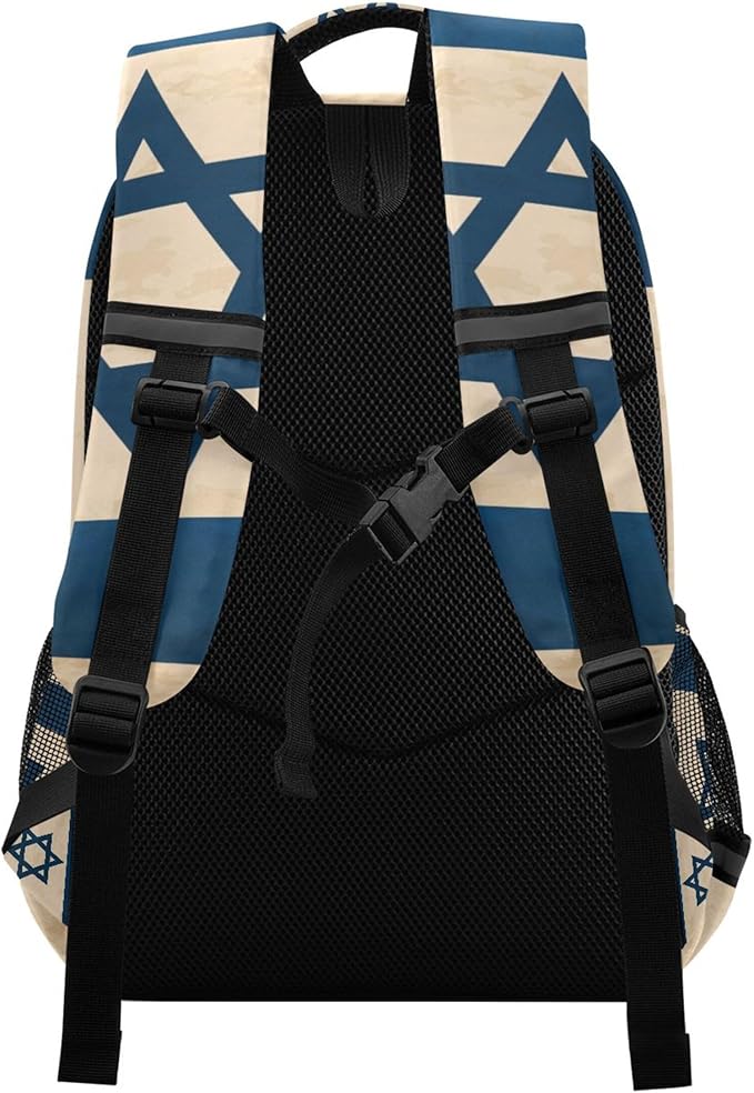 Retro Flag Israel Backpack for Girls Kids Boys School Bookbags, Student Laptop Backpack Carrying Bag Casual Lightweight Travel Sports Day Packs