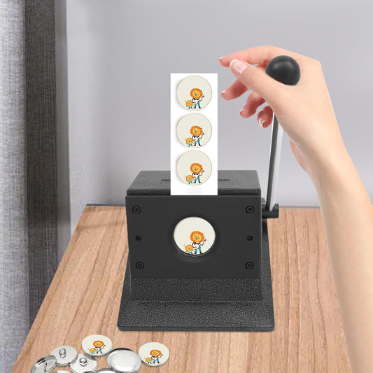 1.46" /37mm Button Paper Cutter, Round Punch Die Cutter, Professional Badge & Medal Cutting Machine, Manual Circle Cutter for Paper, Cardboard & Thin Leather
