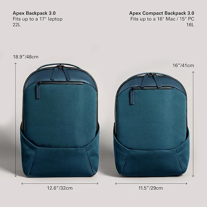 Troubadour Apex 3.0-22L Premium Laptop Backpack - Ergonomic & Water Resistant - Designed for Work and Travel - Air Force Blue