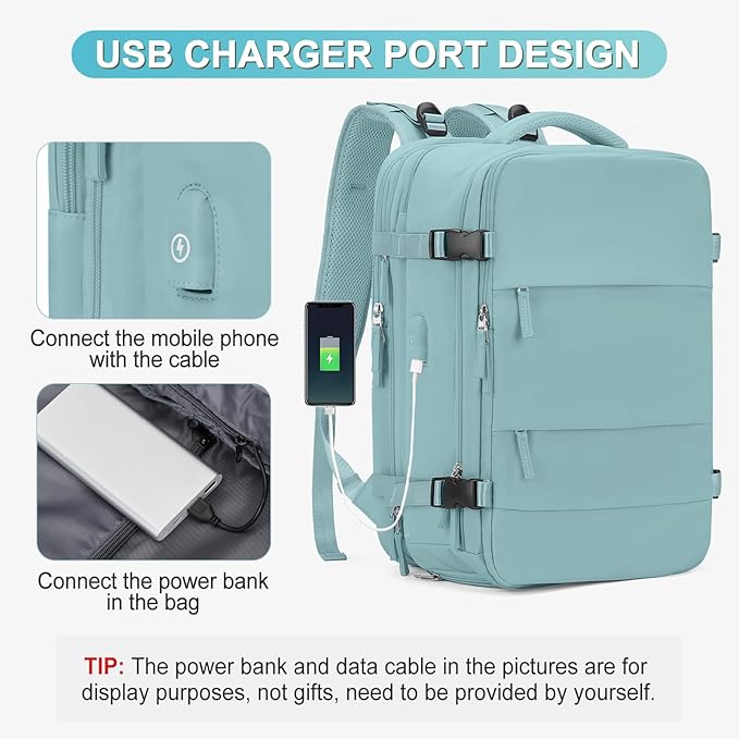 Casual Backpack Traveling Backpack, A-blue, Expandable, Travel Backpacks