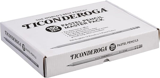 Ticonderoga Wood-Cased Pencils, Pre-Sharpened, 2 HB Soft, Pastel Colors, 150 Count