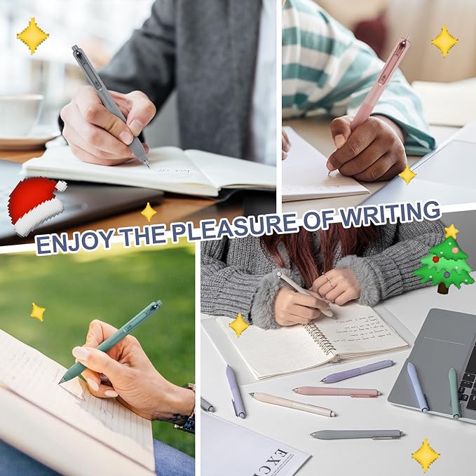 Linbsunne Gel Pens Black Ink Pens for Office 0.5mm Fine Point Pens Smooth Writing Retractable Work Pen (18-count)