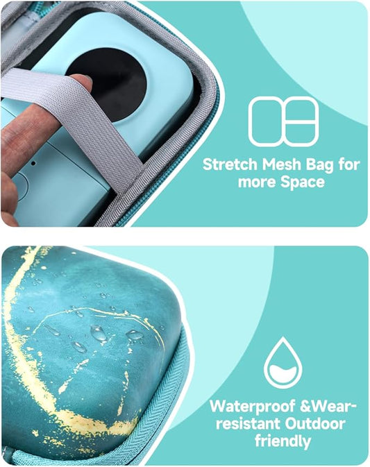 Phomemo D30 D35 Label Maker Case, Storage Bag Compatible with NELKO P21/NIIMBOT D11/JADENS D110/SUPVAN E10 Label Printer, Fits for Mini Labels Sticker Machine, Box Only - Green