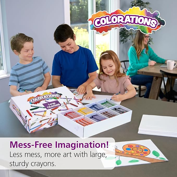 Colorations Large Crayons - 8 Colors, Set of 400 (Item # CLBIGS)