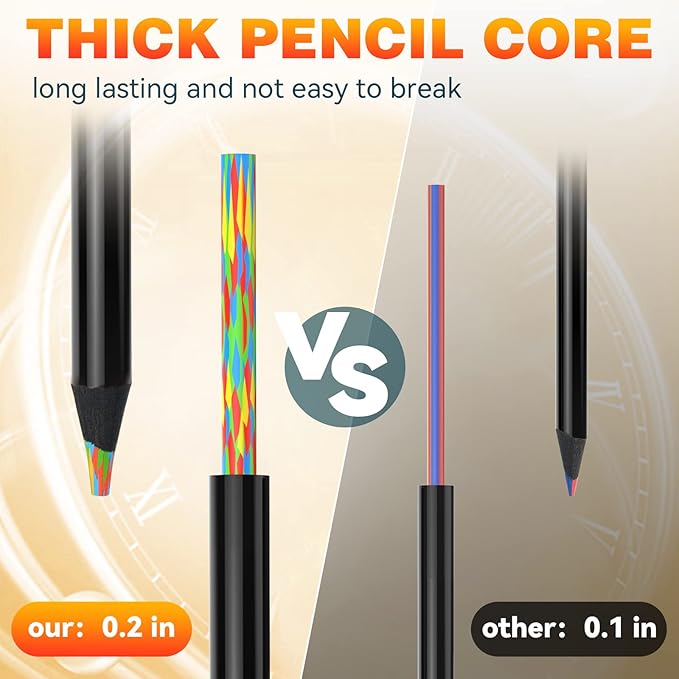 nsxsu 12 Pieces Art Supplies for Kids Teens Adults, Jumbo Rainbow Colored Pencils Cool Stuff, Multicolored Fun Art Pencil Gifts for Drawing, Coloring, Stocking Stuffers, Party Favors Bags