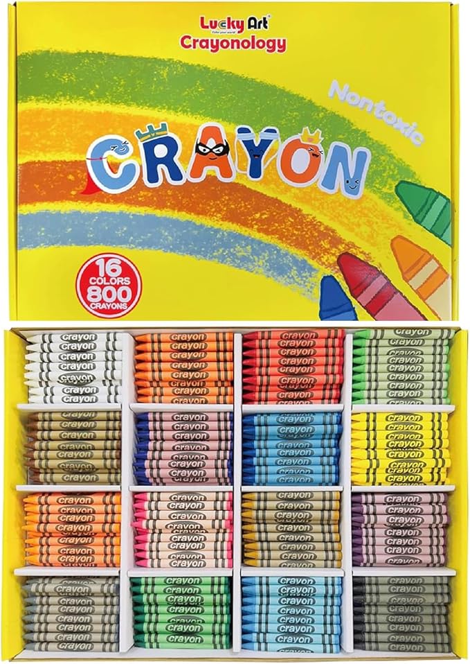 wrapped Bulk Crayons Classpack (800 Regular Size wrapped, 50 each of 16 colors), Bulk School Supplies for Teachers, Kids Crayons, Arts & Crafts Classroom Supplies