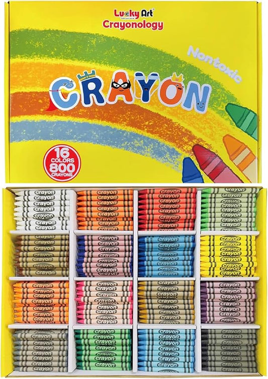 wrapped Bulk Crayons Classpack (800 Regular Size wrapped, 50 each of 16 colors), Bulk School Supplies for Teachers, Kids Crayons, Arts & Crafts Classroom Supplies