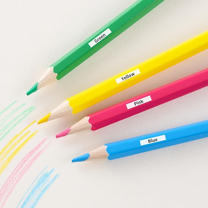 6-Pack Compatible Dymo 1/4 Inch 43613 D1 Label Tape Black on White 6mm Label Maker Refills S0720780 for DYMO LabelManager 160 280 360D 420P 450, 1/4 in x 23 Ft