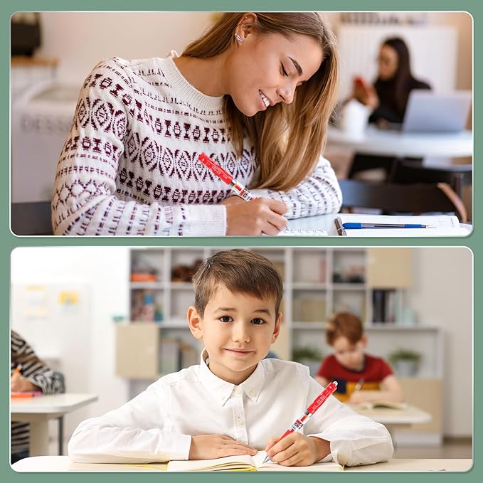 M&G Gel Pen Medium Point 0.5mm, 12 Pack Quick Dry Smooth Retractable Red Gel Ink Rollerball Pen for Home Office Writing Note Taking Journaling Business, Style 1