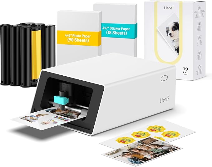 Liene PixCut S1 Photo Pro Pack - All-in-One Photo Sticker Printer and Cutter for High-Volume Printing, Professional-Grade Photos & Custom Stickers