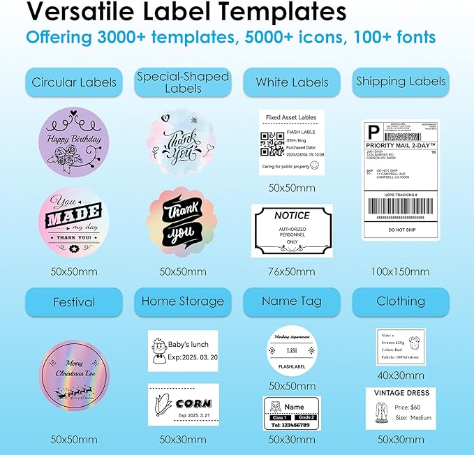 Bluetooth Thermal Label Printer, 4x6 Wireless Thermal Shipping Label Printer for Small Business, Compatible with iPhone,Android,Windows,Mac,Chromebook –Works with Ebay Shopify USPS&More, Black