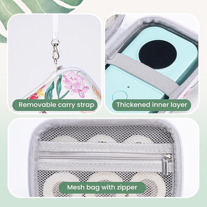 Phomemo D30 D35 Label Maker Case, Storage Bag Compatible with NELKO P21/NIIMBOT D11/ORGBRO X1/SUPVAN E10 Label Printer, Fits for Mini Labels Sticker Machine, Box Only - Pastel