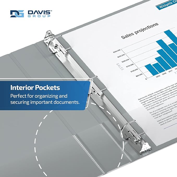 Premium Economy 6-Pack 3-Ring Binders for School or Office, D-Ring Binders, 3 Inch, Gray