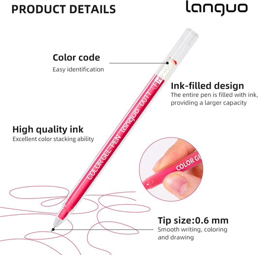 Gel Pens for Adult Coloring Books, 72 Colors Set Gel Colored Pens Marker, Perfect Gel Pens for Adult Drawing Doodling Journaling, Art Supplies and DIY Crafts