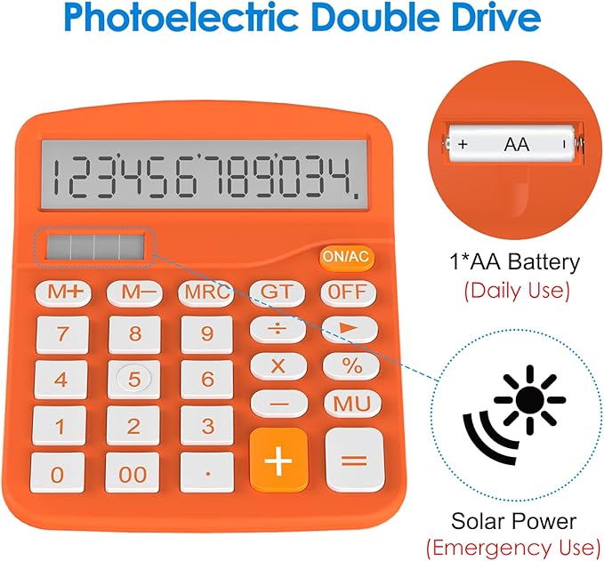 Helect Calculator, Standard Function Calculator (Orange)